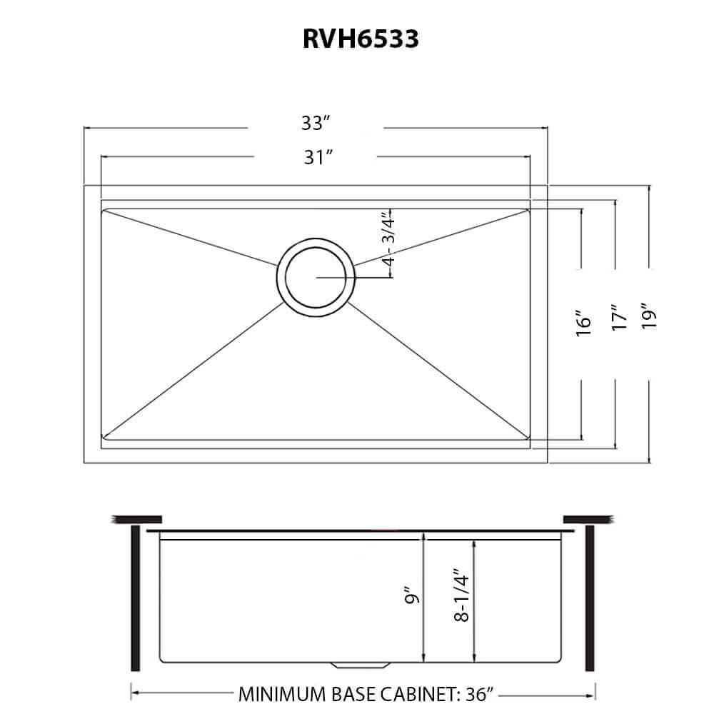 Ruvati 33 inch Stainless Steel Workstation Undermount Kitchen Sink Single Bowl - RVH6533