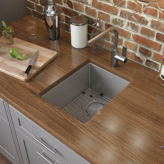 Ruvati 12 inch Undermount Bar Prep Kitchen Sink 16 Gauge Round Corners Stainless Steel Single Bowl - RVH7112