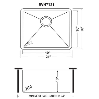 Ruvati 21-inch Stainless Steel Undermount Bar Prep Kitchen Sink - RVH7121