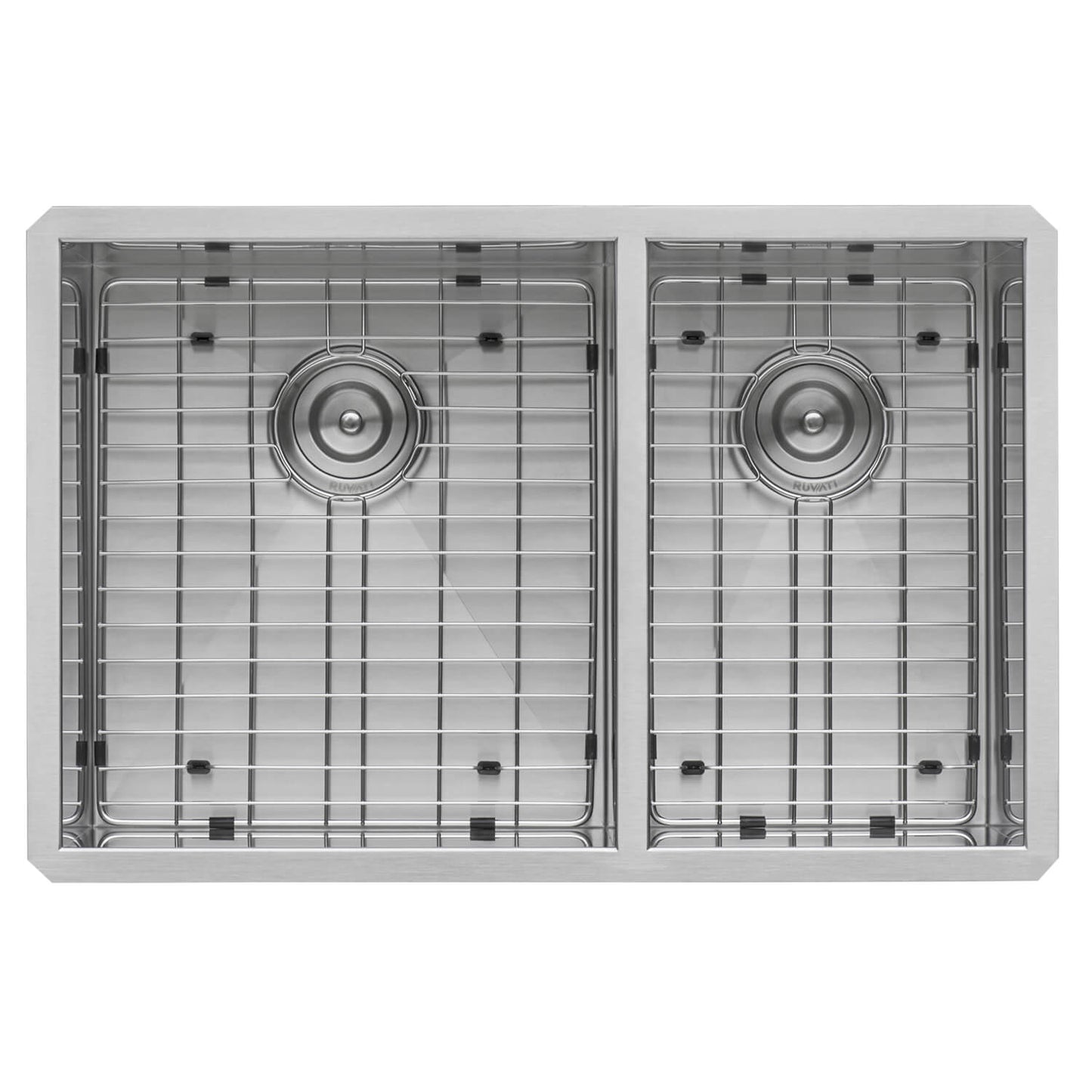 Ruvati 29-inch Undermount 60/40 Double Bowl Zero Radius 16 Gauge Stainless Steel Kitchen Sink - RVH7200