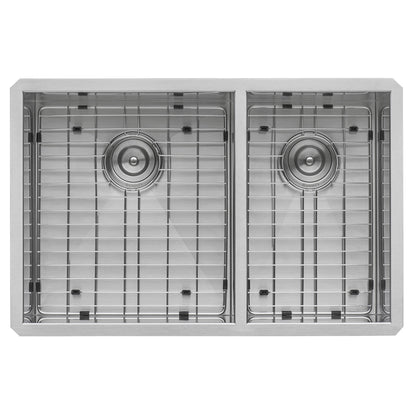 Ruvati 29-inch Undermount 60/40 Double Bowl Zero Radius 16 Gauge Stainless Steel Kitchen Sink - RVH7200