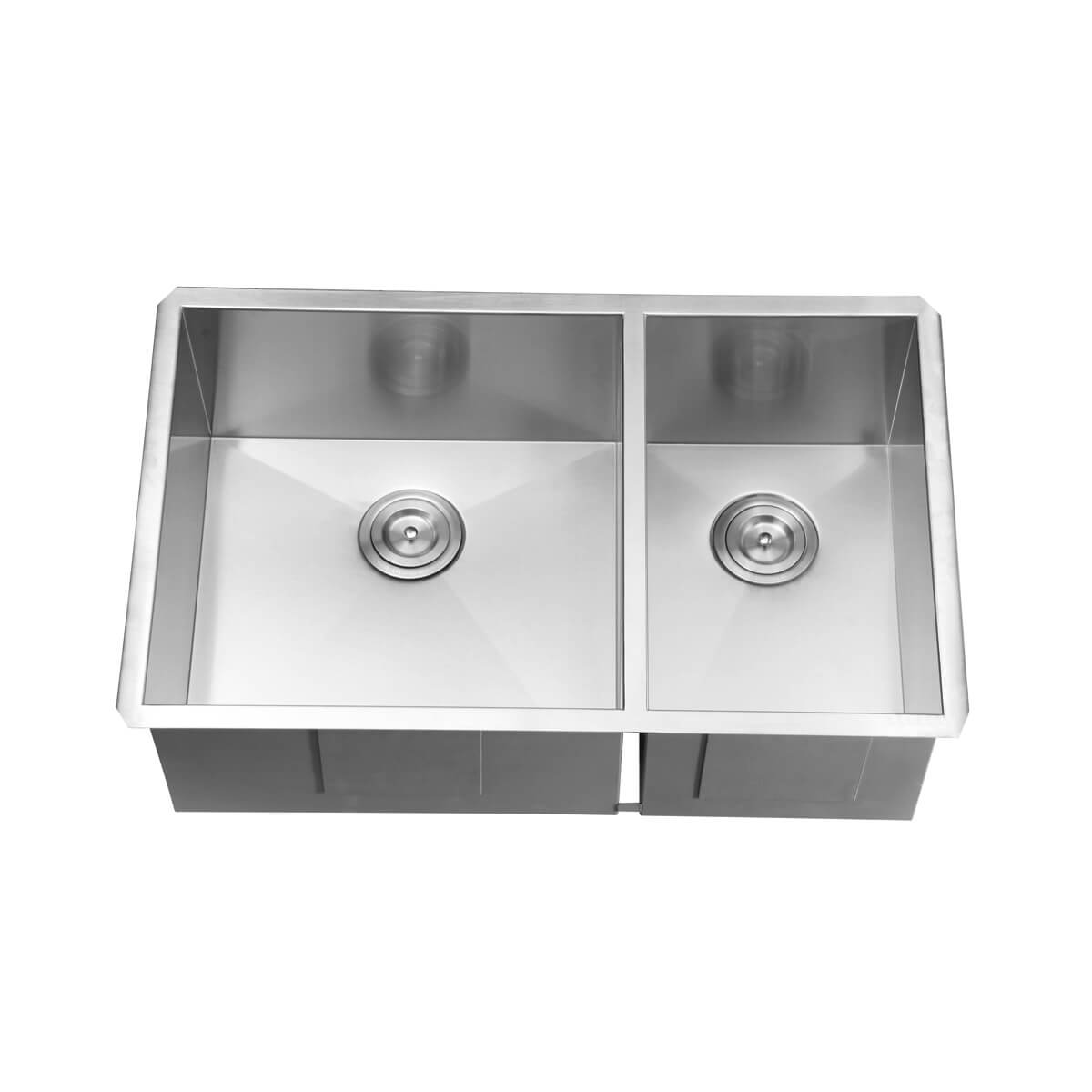 Ruvati 29-inch Undermount 60/40 Double Bowl Zero Radius 16 Gauge Stainless Steel Kitchen Sink - RVH7200