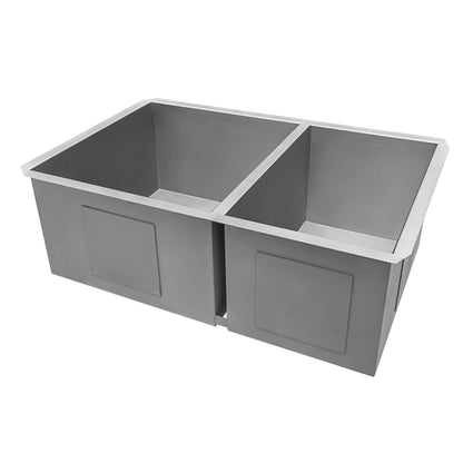 Ruvati 29-inch Undermount 60/40 Double Bowl Zero Radius 16 Gauge Stainless Steel Kitchen Sink - RVH7200