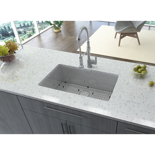 Ruvati 28-inch Undermount 16 Gauge Stainless Steel Kitchen Sink Rounded Corners Single Bowl - RVH7250