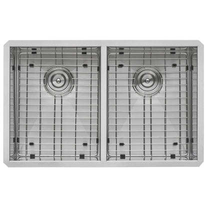 Ruvati 30-inch Undermount 50/50 Double Bowl Zero Radius 16 Gauge Stainless Steel Kitchen Sink - RVH7350