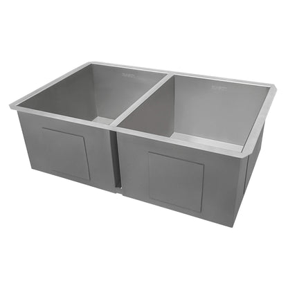 Ruvati 30-inch Undermount 50/50 Double Bowl Zero Radius 16 Gauge Stainless Steel Kitchen Sink - RVH7350