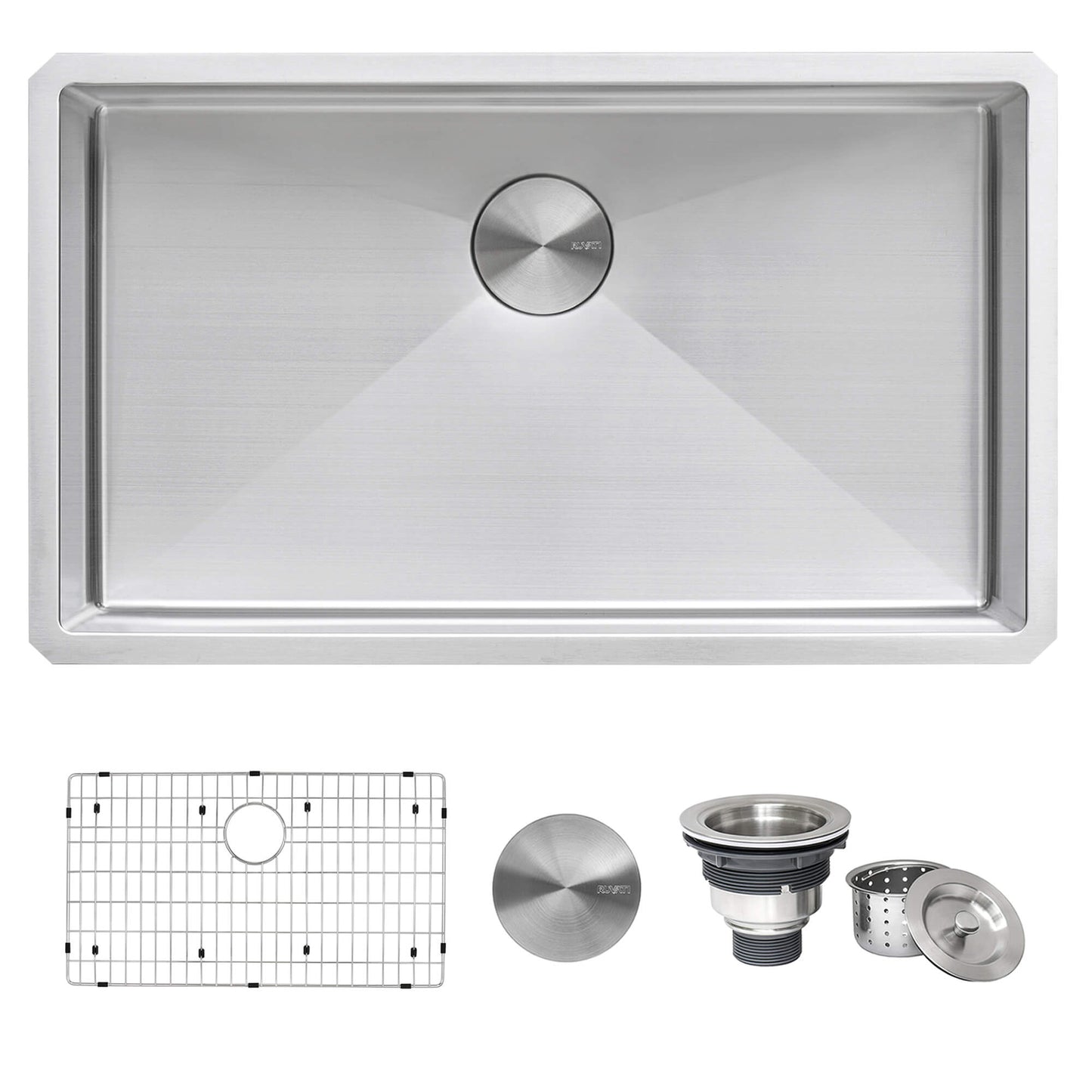 Ruvati 35-inch Undermount 16 Gauge Rounded Corners Large Kitchen Sink Stainless Steel Single Bowl - RVH7466