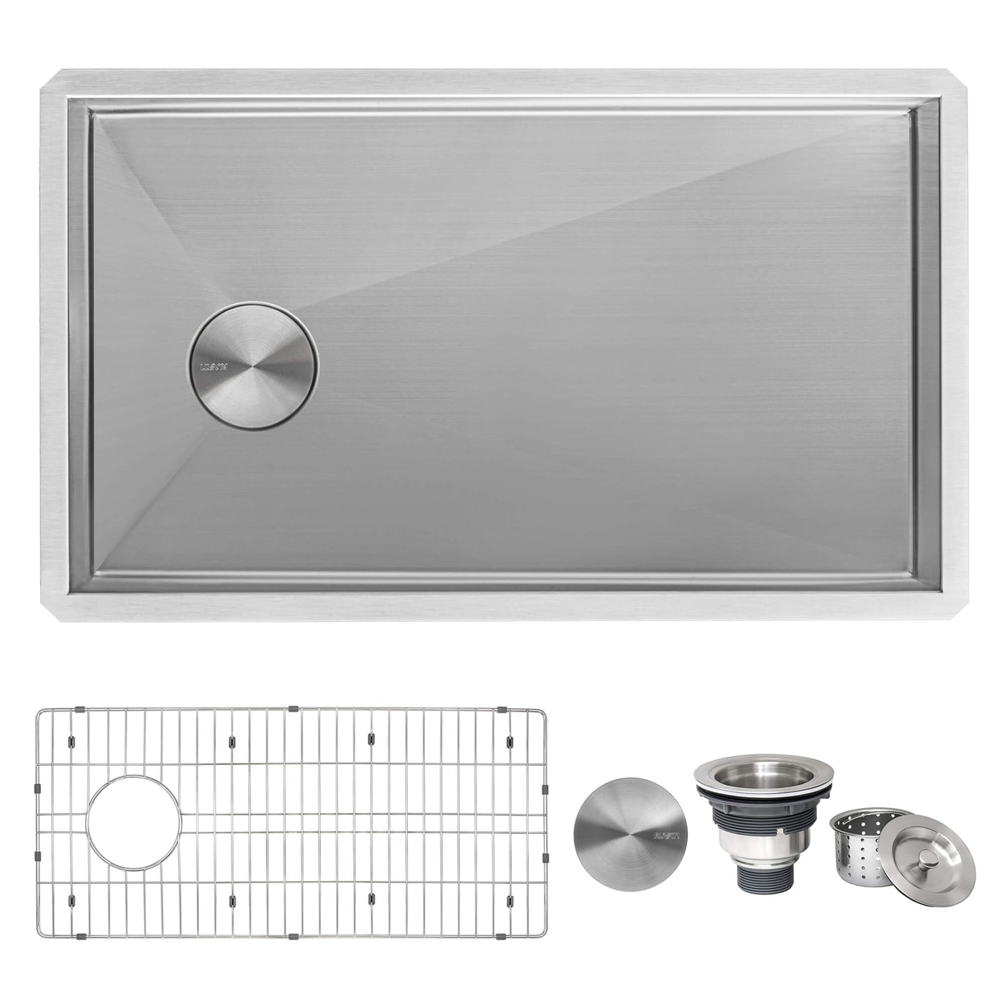 Ruvati 27-inch Slope Bottom Offset Drain Undermount Kitchen Sink Single Bowl Stainless Steel - RVH7470