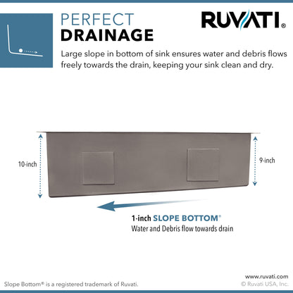 Ruvati 27-inch Slope Bottom Offset Drain Undermount Kitchen Sink Single Bowl Stainless Steel - RVH7470