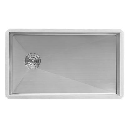 Ruvati 27-inch Slope Bottom Offset Drain Undermount Kitchen Sink Single Bowl Stainless Steel - RVH7470