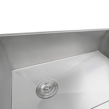 Ruvati 32-inch Slope Bottom Offset Drain Reversible Kitchen Sink Undermount 16 Gauge Stainless Steel - RVH7490