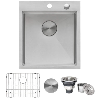 Ruvati 18 x 20 inch Drop-in Topmount Rounded 16 Gauge Stainless Steel Kitchen Sink Single Bowl - RVH8006