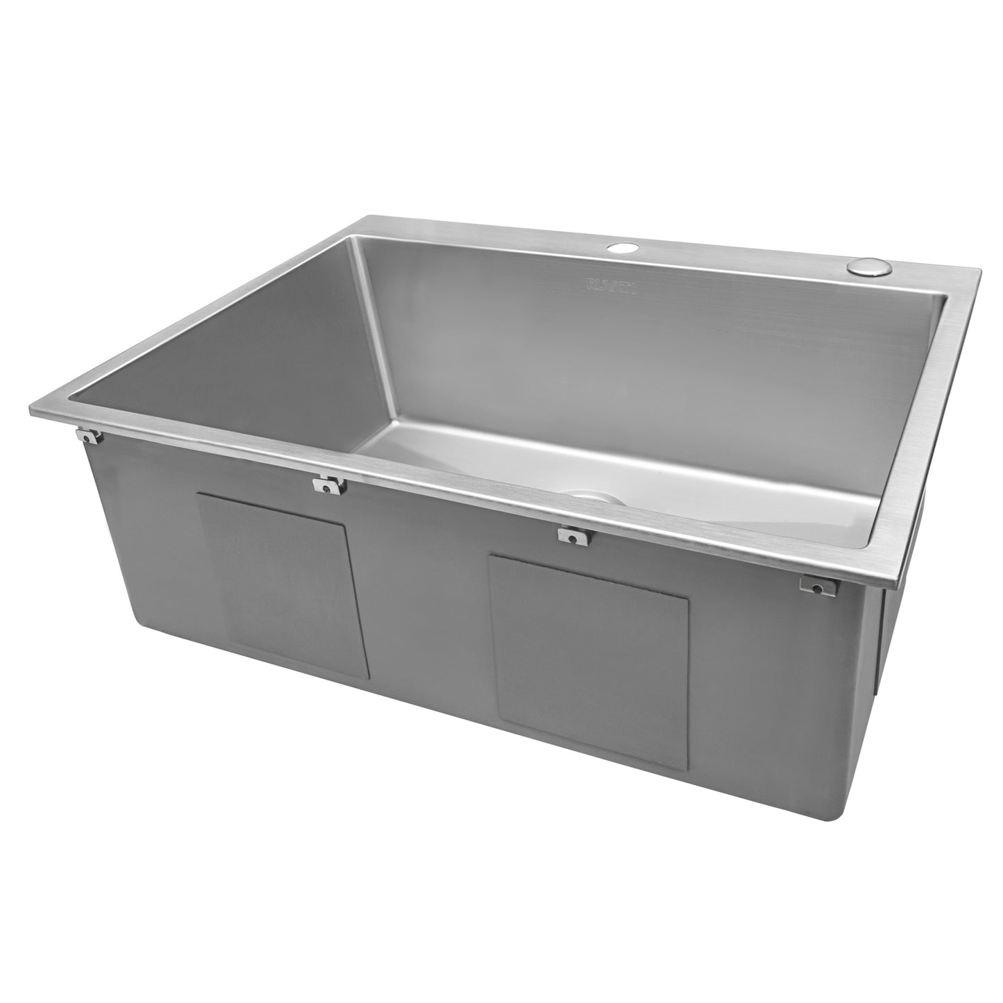 Ruvati 28-inch Drop-in Topmount 16 Gauge Stainless Steel Rounded Corners Kitchen Sink Single Bowl - RVH8008