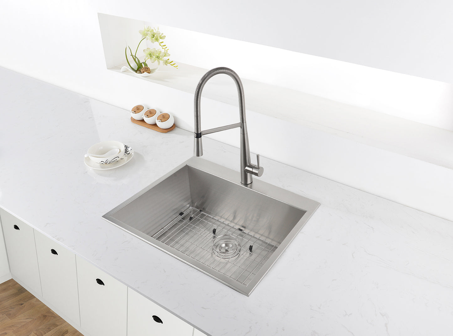 Ruvati 25" Drop-in Topmount 16 Gauge Stainless Steel Single Bowl Kitchen Sink - RVH8010