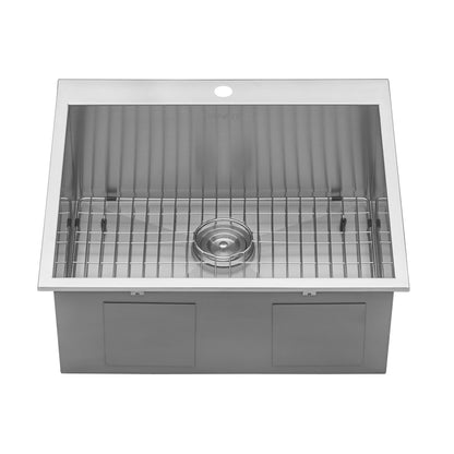 Ruvati 25" Drop-in Topmount 16 Gauge Stainless Steel Single Bowl Kitchen Sink - RVH8010