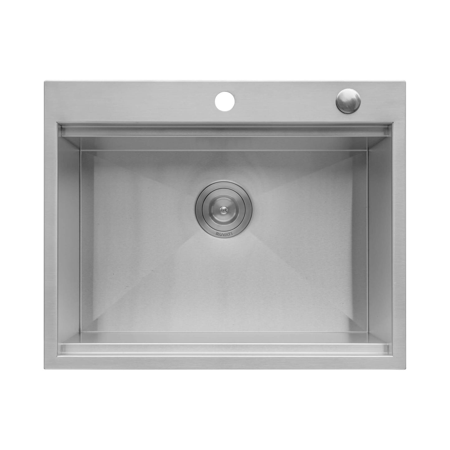 Ruvati 25 x 20 inch RV Workstation Drop-in Topmount Bar Prep Kitchen Sink 16 Gauge Stainless Steel - RVH8205