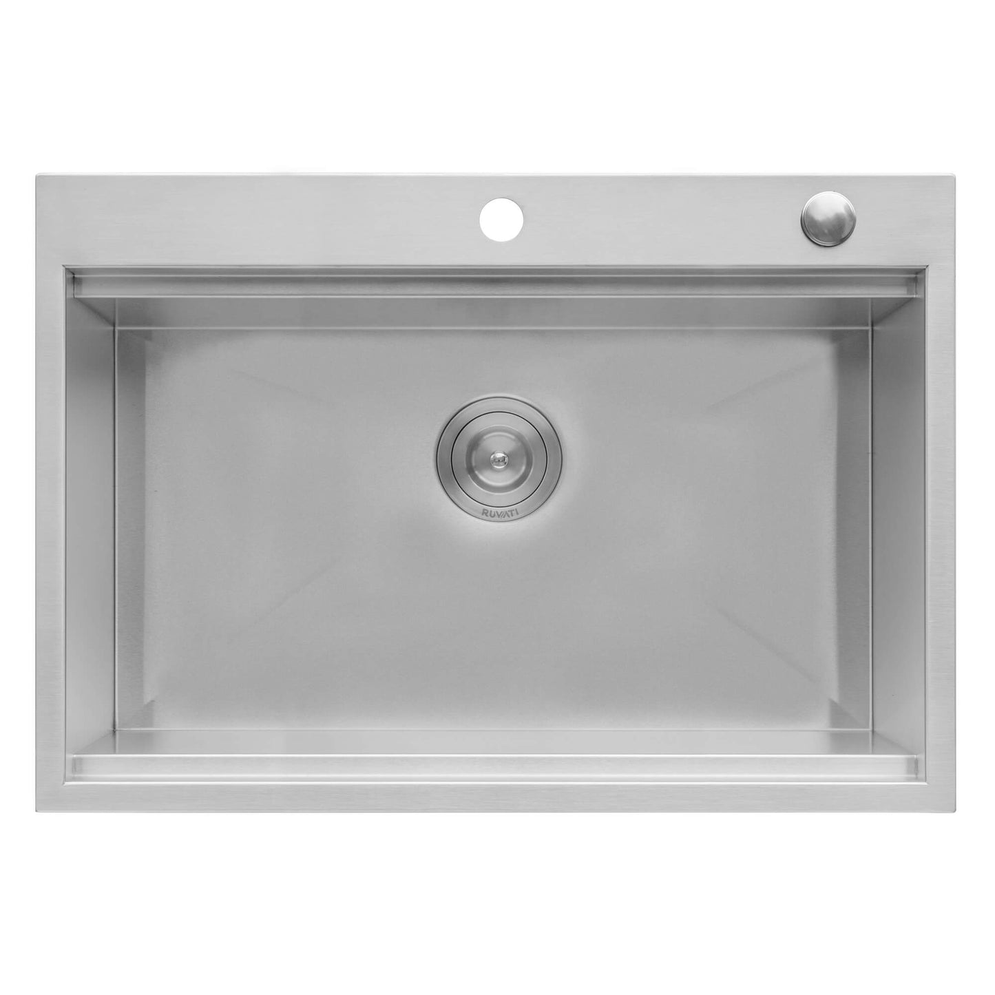 Ruvati 27 x 20 inch RV Workstation Drop-in Topmount Bar Prep Kitchen Sink 16 Gauge Stainless Steel - RVH8207