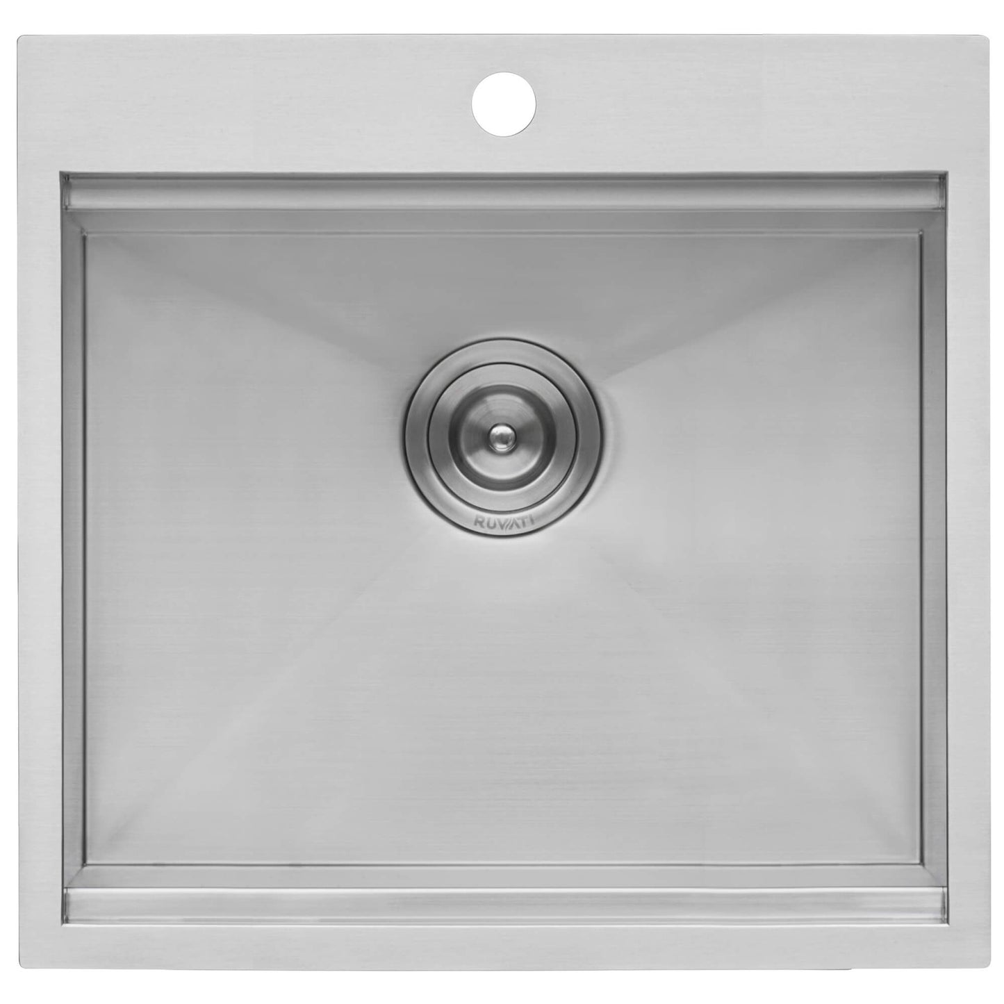 Ruvati 21 x 20 inch RV Workstation Drop-in Topmount Bar Prep Kitchen Sink 16 Gauge Stainless Steel - RVH8221