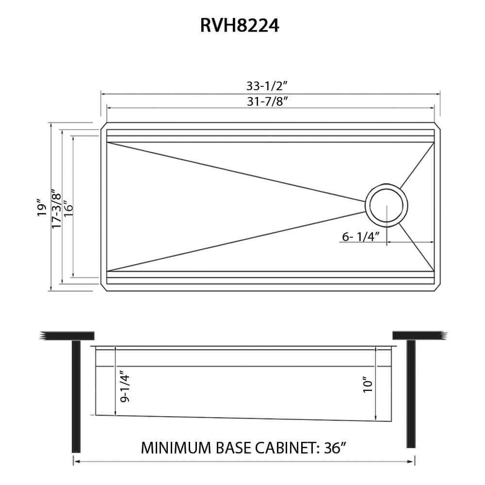 Ruvati 33-inch Workstation Two-Tiered Ledge Kitchen Sink Undermount 16 Gauge Stainless Steel - RVH8224