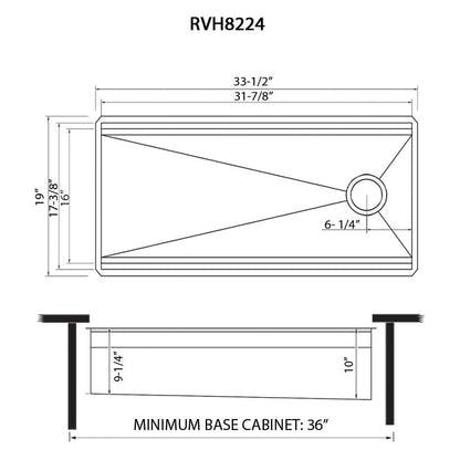 Ruvati 33-inch Workstation Two-Tiered Ledge Kitchen Sink Undermount 16 Gauge Stainless Steel - RVH8224