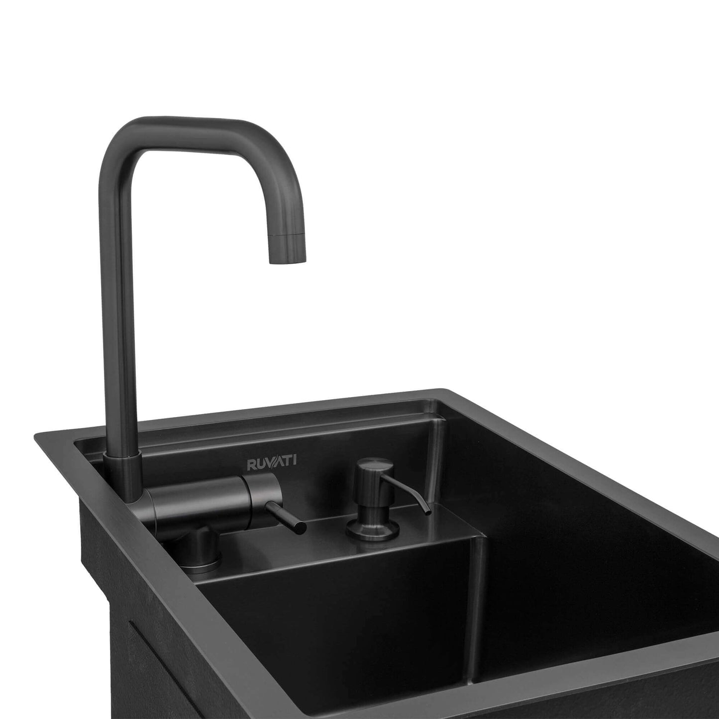 Ruvati 20 inch Stainless Steel RV Sink With Concealed Faucet and Soap Dispenser - RVH8272