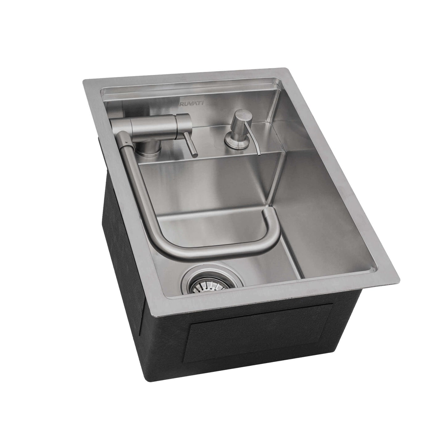 Ruvati 20 inch Stainless Steel RV Sink With Concealed Faucet and Soap Dispenser - RVH8272