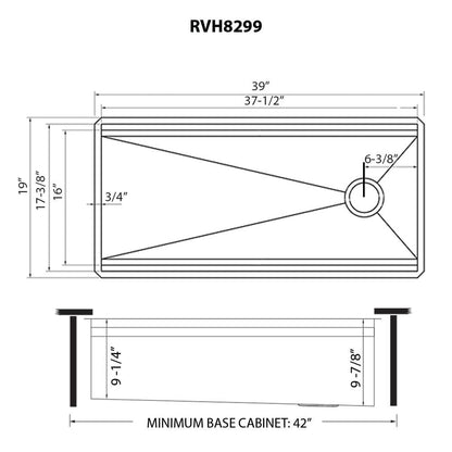 Ruvati 39-inch Workstation Dual Tier Kitchen Sink Undermount 16 Gauge Stainless Steel - RVH8299