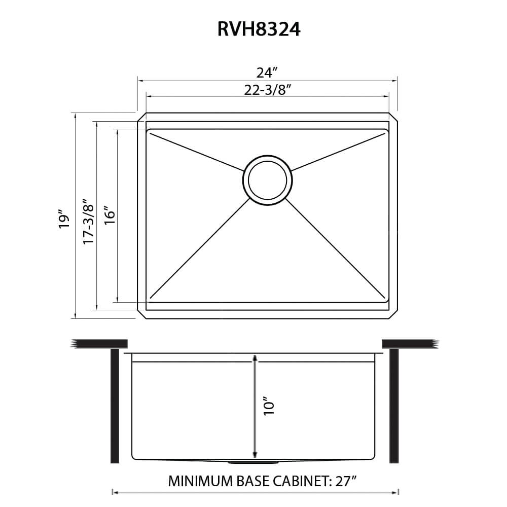 Ruvati 24-inch Workstation Rounded Corners Undermount Ledge Kitchen Sink with Accessories - RVH8324