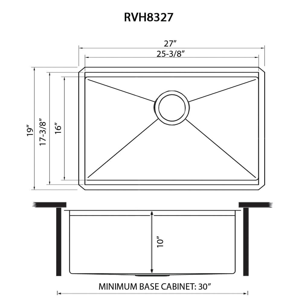 Ruvati 27-inch Workstation Rounded Corners Undermount Ledge Kitchen Sink with Accessories - RVH8327