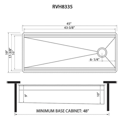 Ruvati 45-inch Workstation Two-Tiered Ledge Kitchen Sink Undermount 16 Gauge Stainless Steel - RVH8335