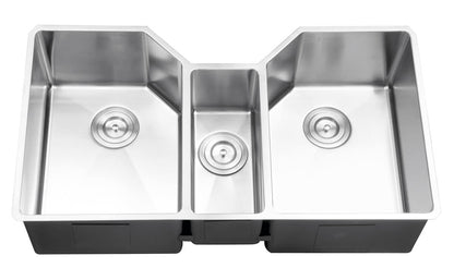 Ruvati 35" Triple Bowl Undermount 16 Gauge Stainless Steel Kitchen Sink - RVH8500