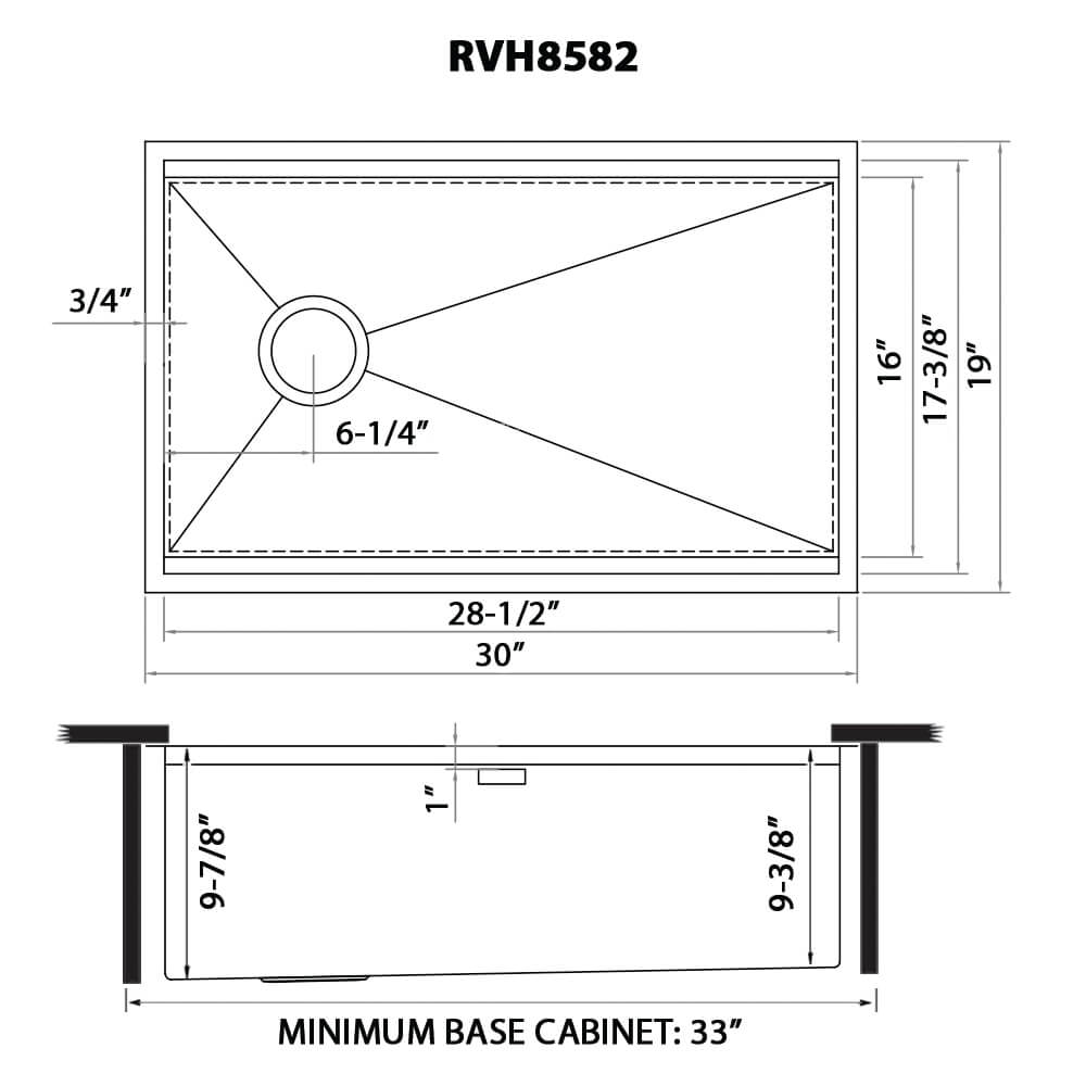 Ruvati 30-inch Workstation Slope Bottom Offset Drain Undermount 16 Gauge Kitchen Sink - RVH8582