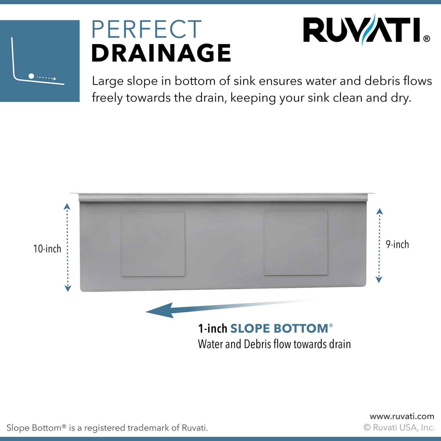 Ruvati 30-inch Workstation Slope Bottom Offset Drain Undermount 16 Gauge Kitchen Sink - RVH8584