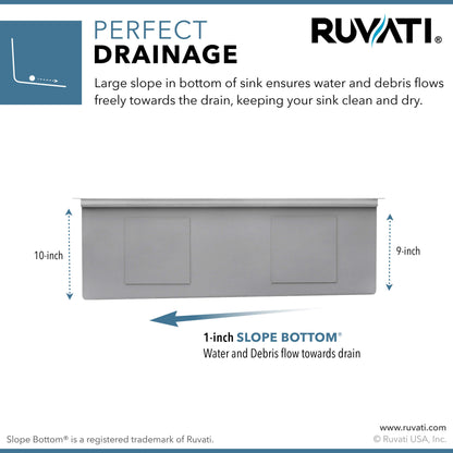 Ruvati 30-inch Workstation Slope Bottom Offset Drain Undermount 16 Gauge Kitchen Sink - RVH8584