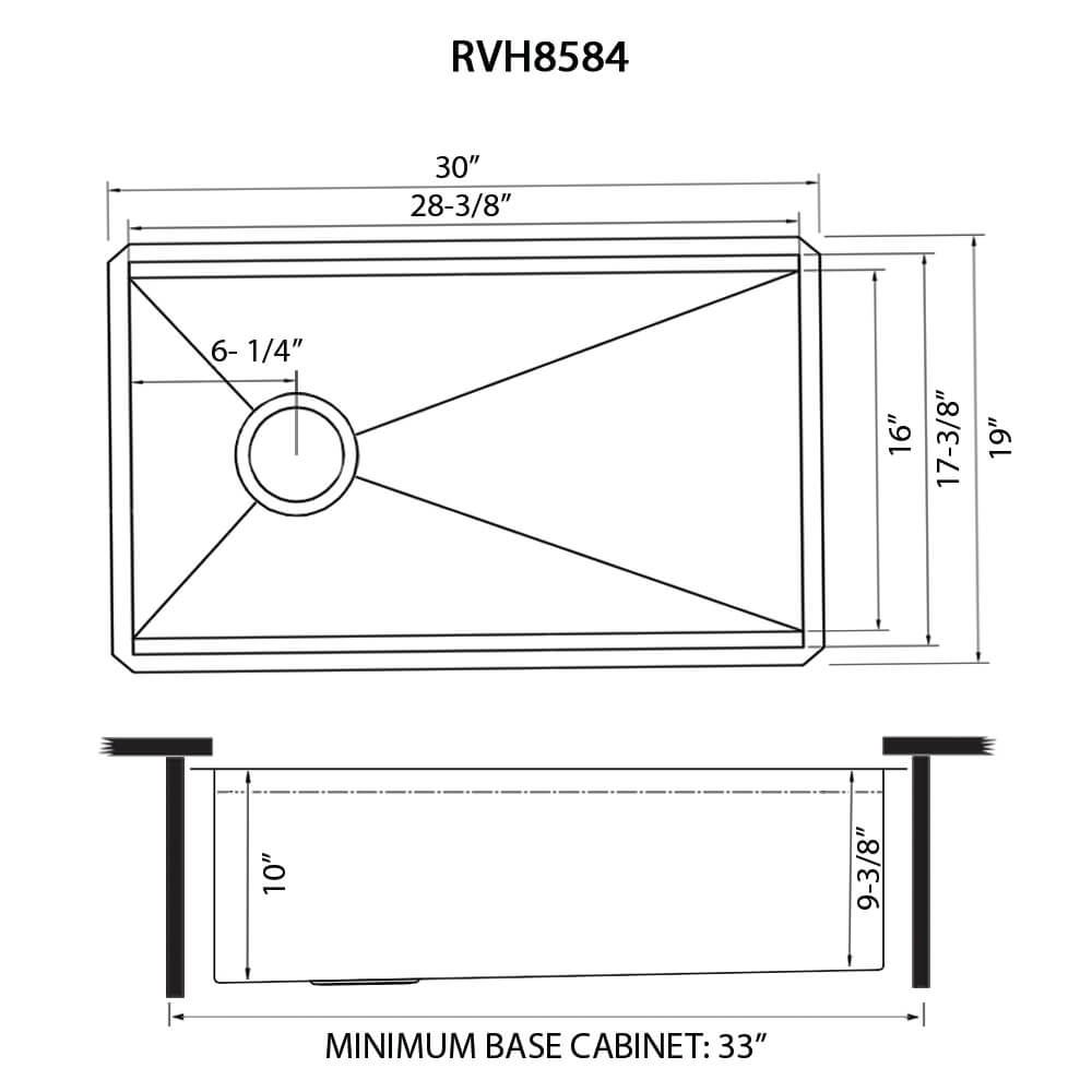 Ruvati 30-inch Workstation Slope Bottom Offset Drain Undermount 16 Gauge Kitchen Sink - RVH8584