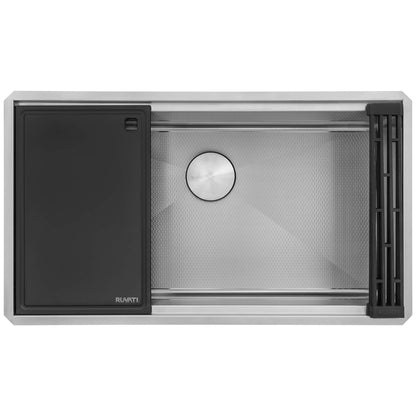 Ruvati Hex Bottom 30-inch Workstation Scratch Resistant Embossed Texture Kitchen Sink Stainless Steel - RVH8630