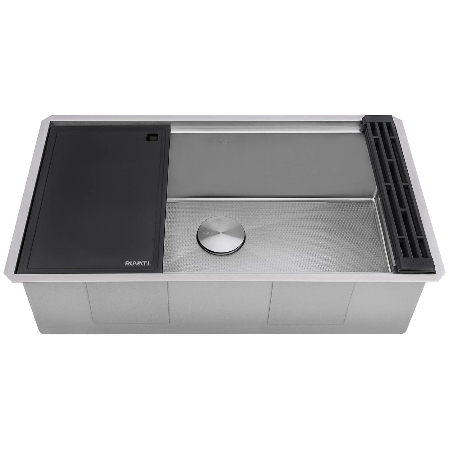 Ruvati Hex Bottom 30-inch Workstation Scratch Resistant Embossed Texture Kitchen Sink Stainless Steel - RVH8630