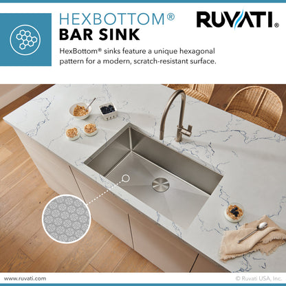 Ruvati Hex Bottom 30-inch Workstation Scratch Resistant Embossed Texture Kitchen Sink Stainless Steel - RVH8630