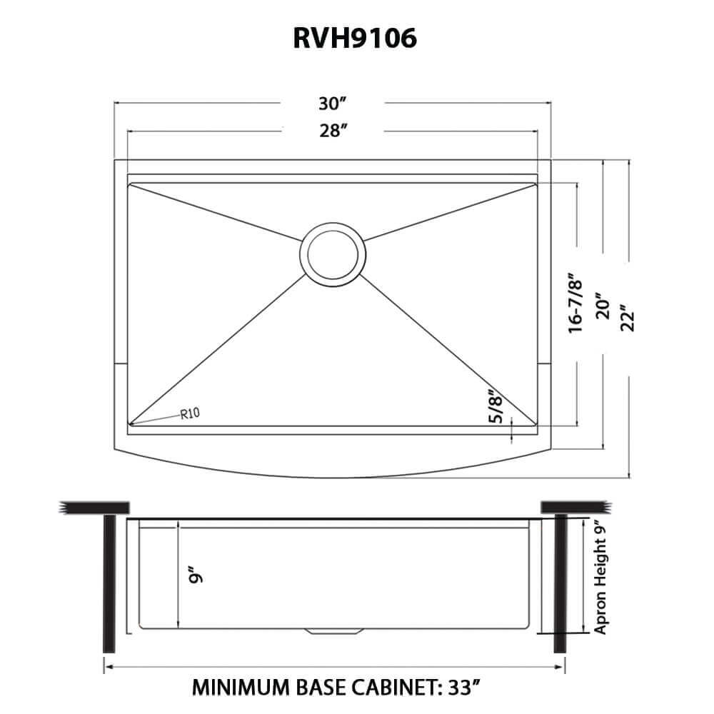 Ruvati 30-inch  Workstation Apron-Front Stainless Steel Kitchen Sink - RVH9106