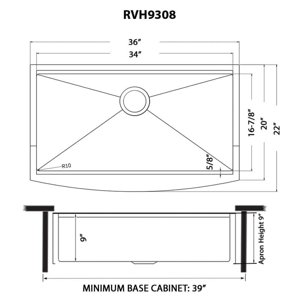 Ruvati 36-inch Workstation Apron-Front Stainless Steel Kitchen Sink - RVH9308