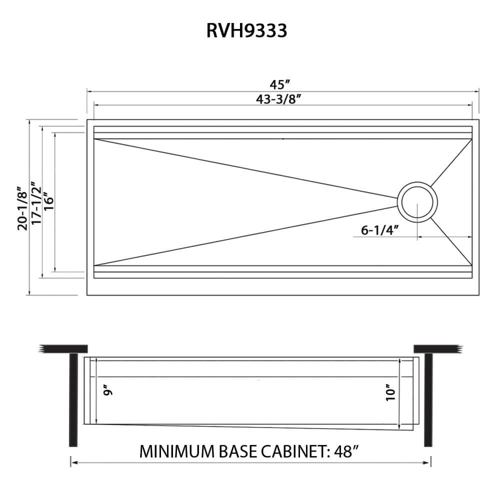 Ruvati 45-inch Workstation Two-Tiered Ledge Kitchen Sink Apron-Front 16 Gauge Stainless Steel - RVH9333