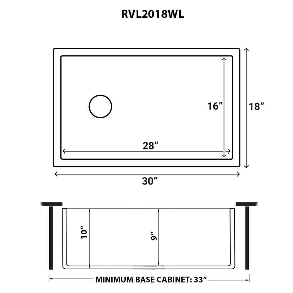 Ruvati 30-inch Fireclay Farmhouse Offset Drain Kitchen Sink Single Bowl White - Right Drain - RVL2018WR