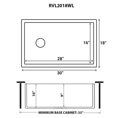 Ruvati 30-inch Fireclay Farmhouse Offset Drain Kitchen Sink Single Bowl White - Right Drain - RVL2018WR