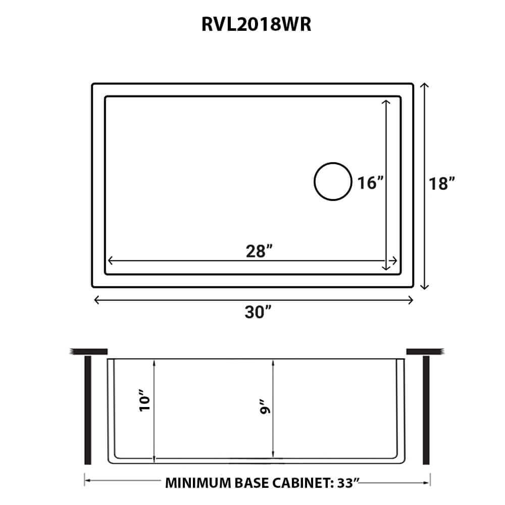 Ruvati 30-inch Fireclay Farmhouse Offset Drain Kitchen Sink Single Bowl White - Right Drain - RVL2018WR