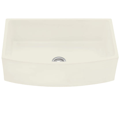 Ruvati 33 inch Fireclay  Farmhouse Kitchen Sink Bow Front Curved Apron Single Bowl - RVL2398