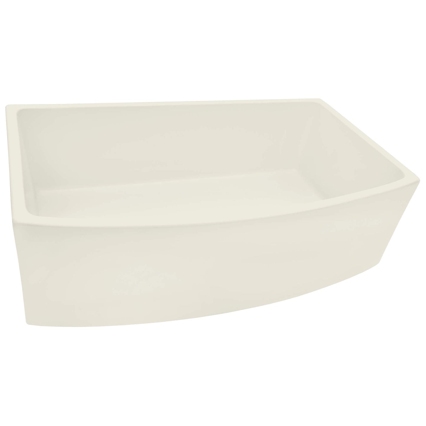 Ruvati 33 inch Fireclay  Farmhouse Kitchen Sink Bow Front Curved Apron Single Bowl - RVL2398