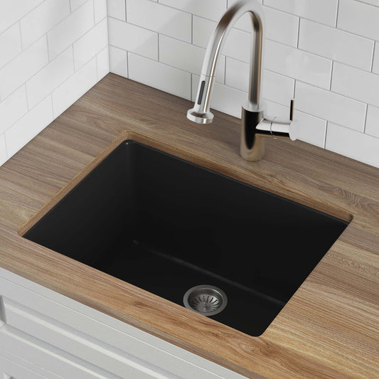 Ruvati 24-inch Fireclay Undermount / Drop-in Topmount Kitchen Sink Single Bowl - RVL2420