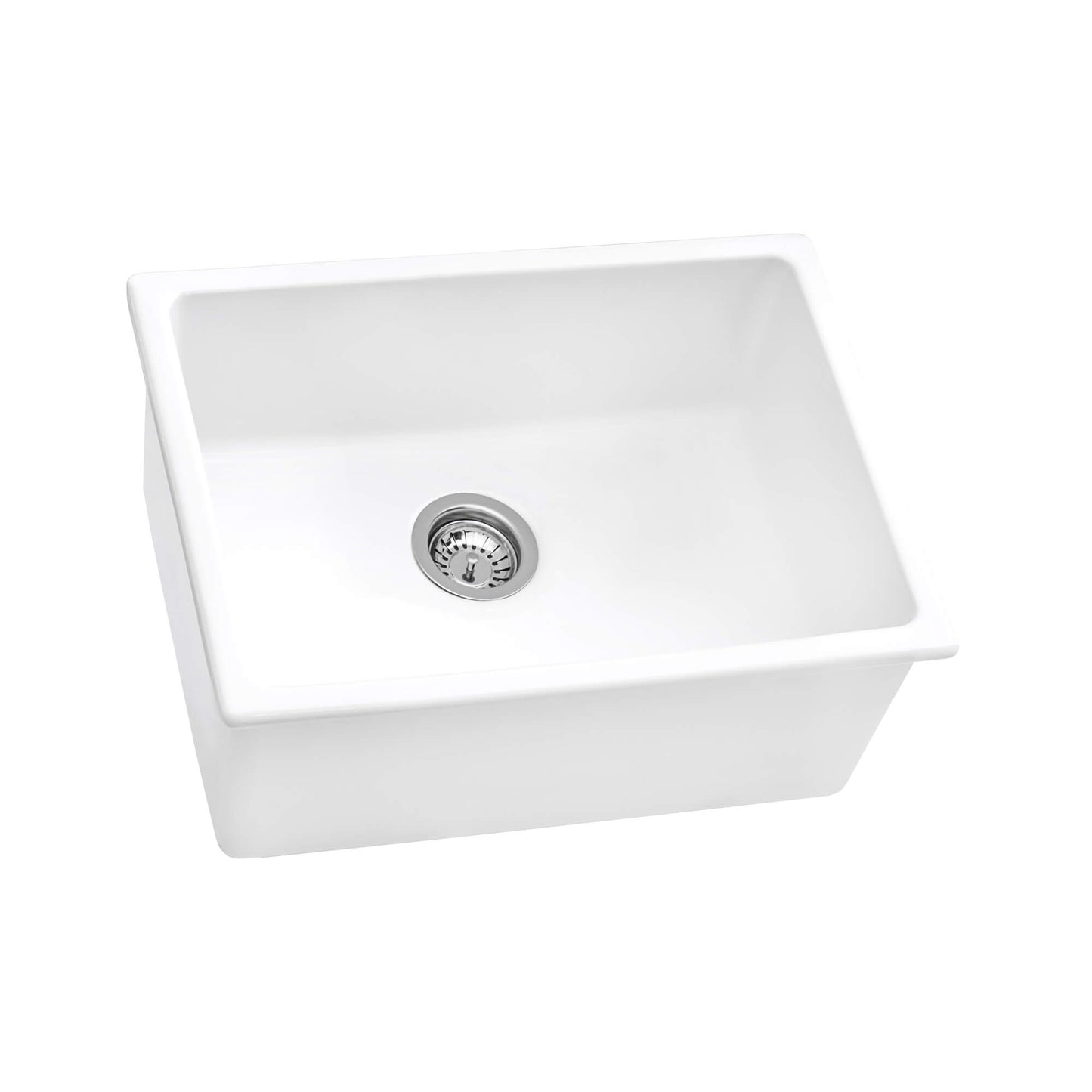 Ruvati 24-inch Fireclay Undermount / Drop-in Topmount Kitchen Sink Single Bowl - RVL2420