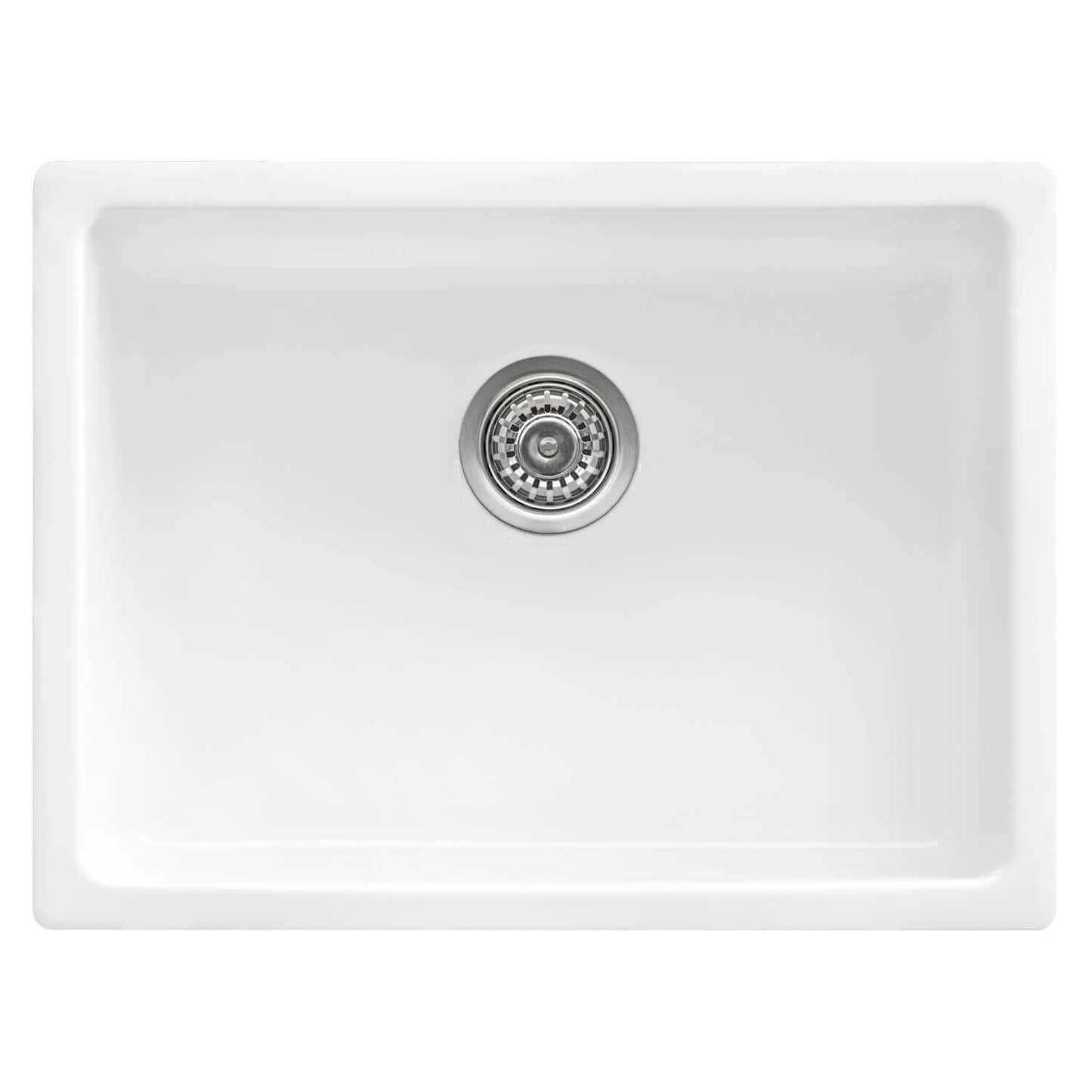 Ruvati 24-inch Fireclay Undermount / Drop-in Topmount Kitchen Sink Single Bowl - RVL2420