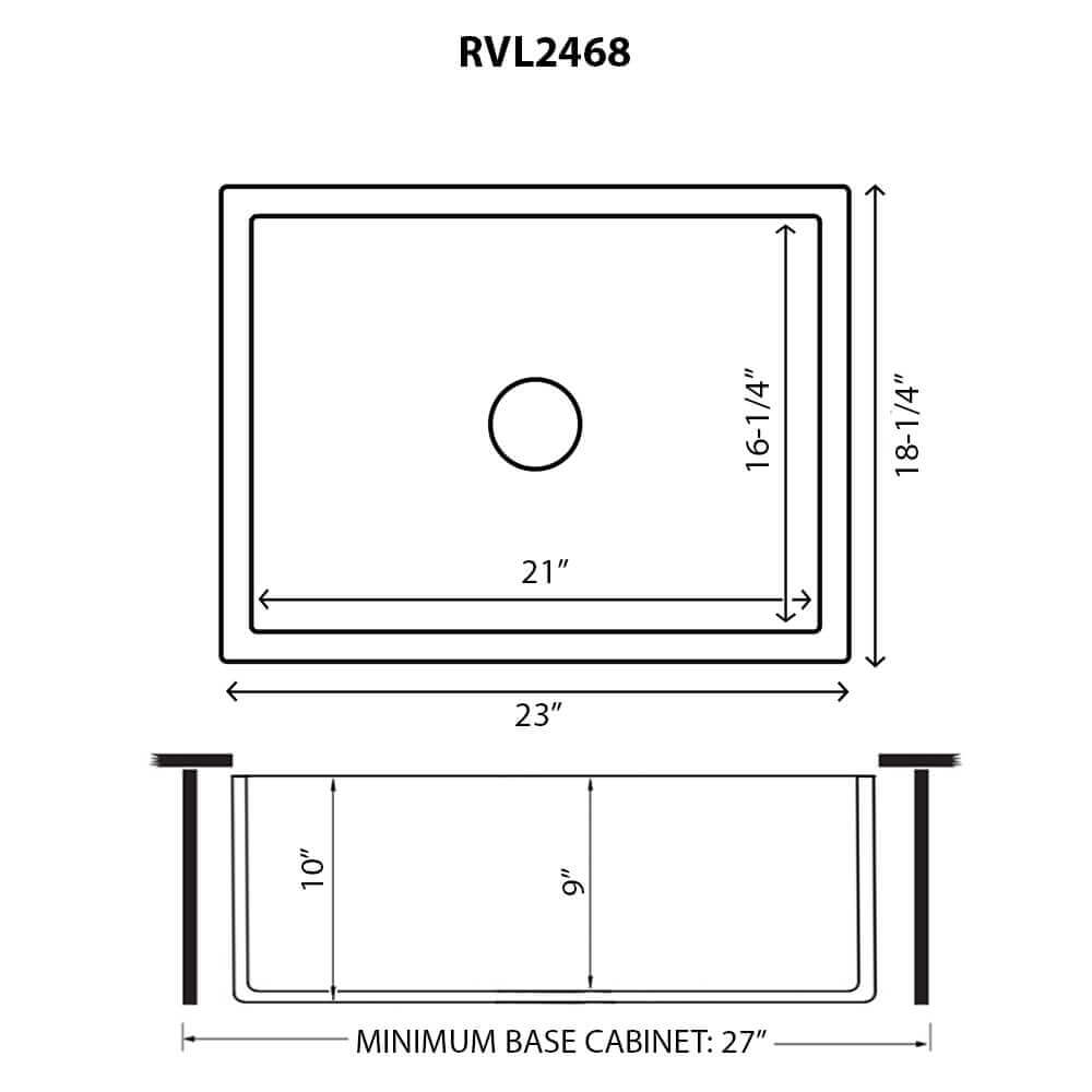 Ruvati 23-inch Fireclay Farmhouse Kitchen Laundry Utility Sink Single Bowl - RVL2468